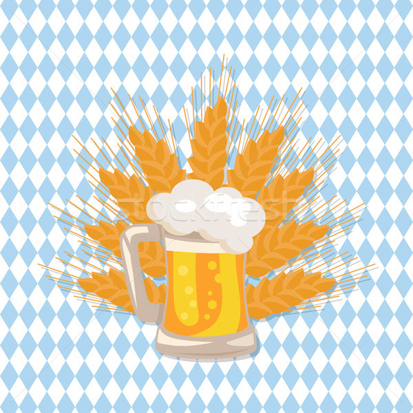 Traditional Glass of Beer with White Foam Vector Stock photo © robuart