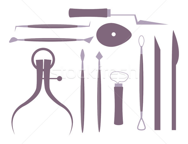 различный искусства школы инструменты иллюстрация глина Сток-фото © robuart