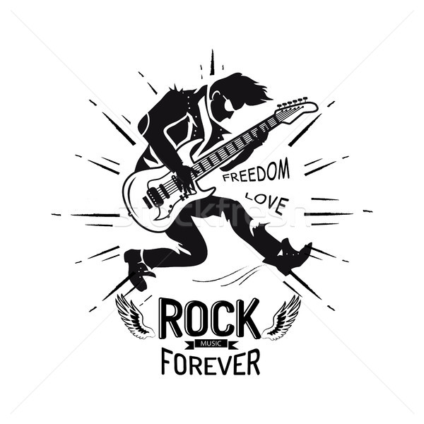 Rock per sempre libertà amore chitarrista giocare Foto d'archivio © robuart