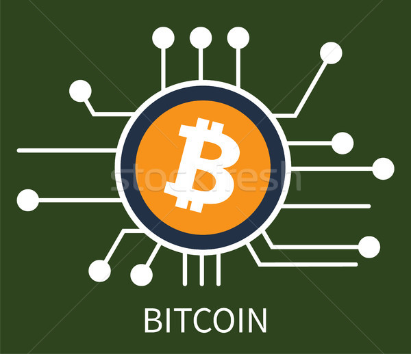 Bitcoin Cryptocurrency Poster Vector Illustration Stock photo © robuart