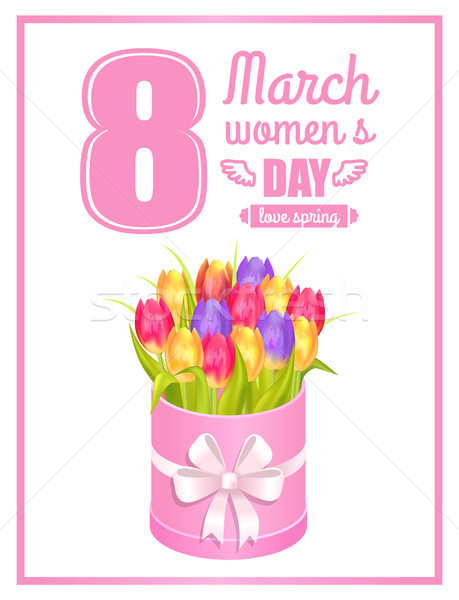 8 March Womens Love Spring Poster Flower Bouquet Stock photo © robuart