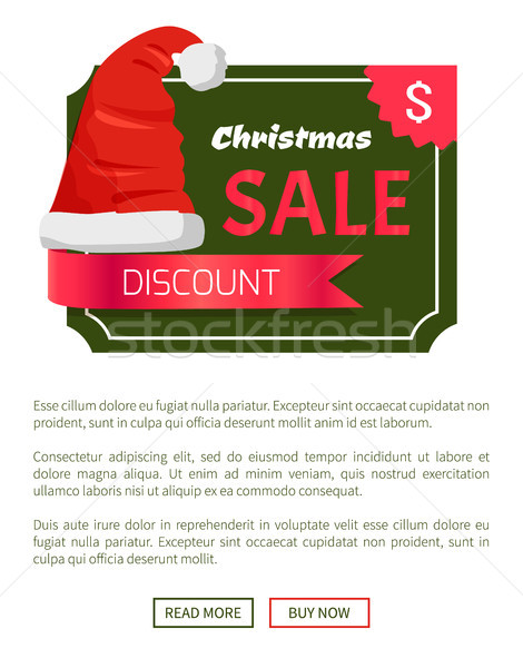 Christmas verkoop promo label kerstman hoed Stockfoto © robuart