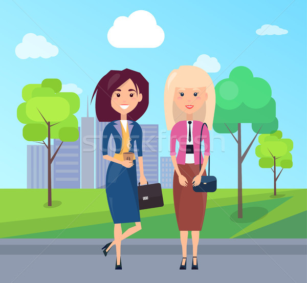 Colorful Picture with Two Cute Business Women Stock photo © robuart