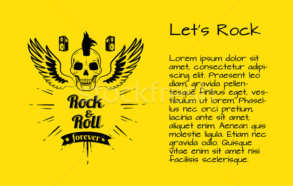 Rock rotolare per sempre poster colorato cranio Foto d'archivio © robuart