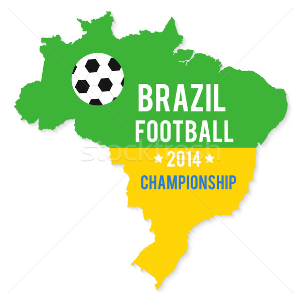 Brazil map in the colors of the flag Stock photo © robuart
