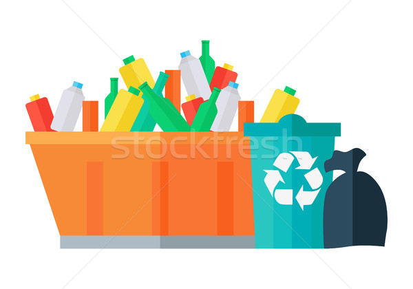 Containers for Garbage Vector in Flat Design.  Stock photo © robuart