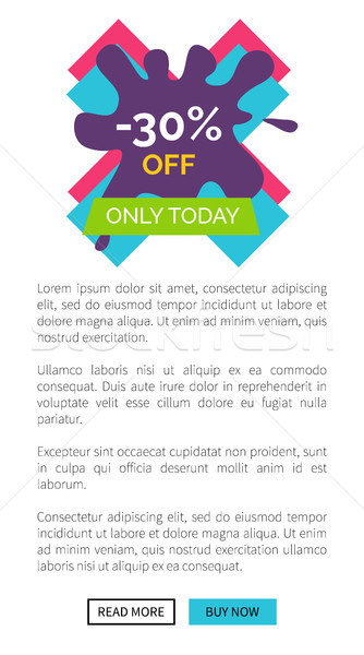 Only Today -30 Off Web Page Vector Illustration Stock photo © robuart
