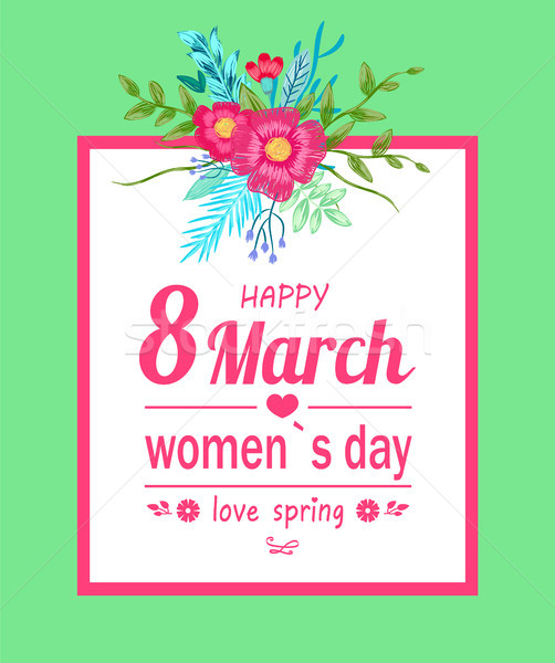 8 Of March Women S Day Poster With Woman Vector Stock Illustration