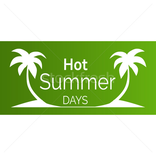 Hot Summer Days Poster with White Palm Trees Stock photo © robuart
