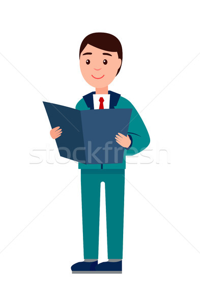 Businessman Reading Papers Vector Illustration Stock photo © robuart