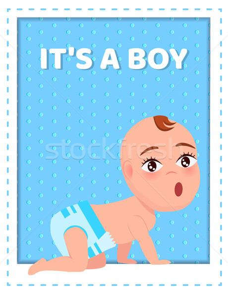 Stock foto: Junge · Plakat · Kleinkind · Säugling · Windel · alle