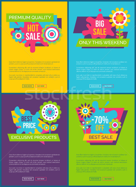Online Sale Web Banners Vector Illustrations Set Stock photo © robuart