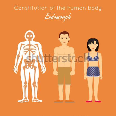 Muscular System of Young Woman Colorful Banner Stock photo © robuart