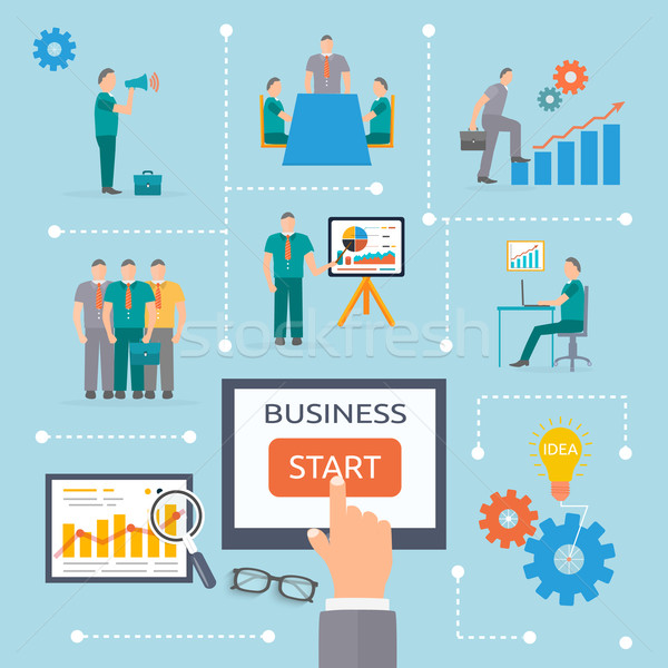 Business start infographics template Stock photo © robuart