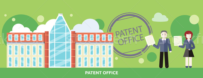 Patent Büro Design Mann Frau halten Stock foto © robuart
