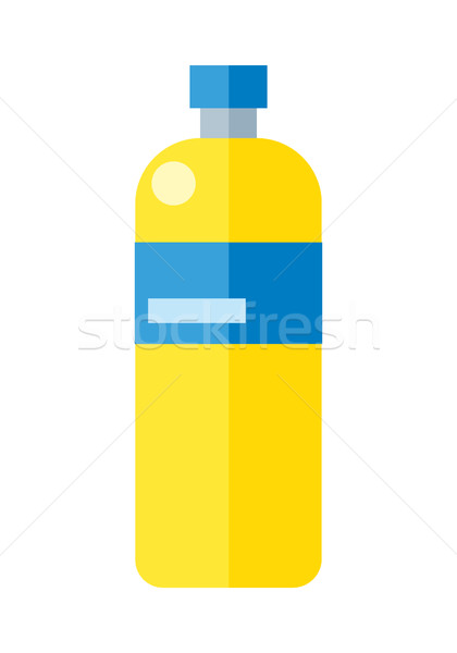 Citromsárga műanyag üveg kék címke illusztráció Stock fotó © robuart