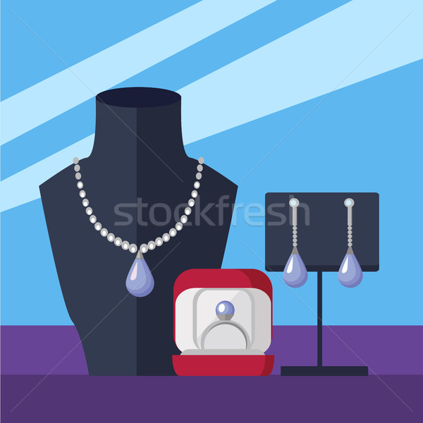 Jewelry Store Vector Concept in Flat Design Stock photo © robuart