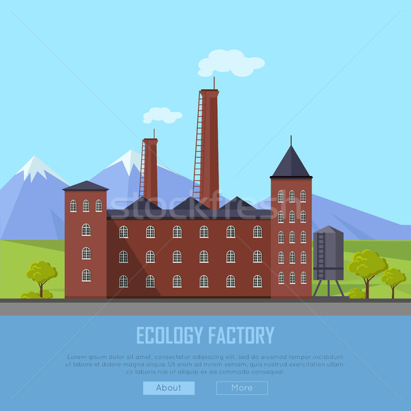 Ekologia fabryki internetowych banner eco produkcji Zdjęcia stock © robuart