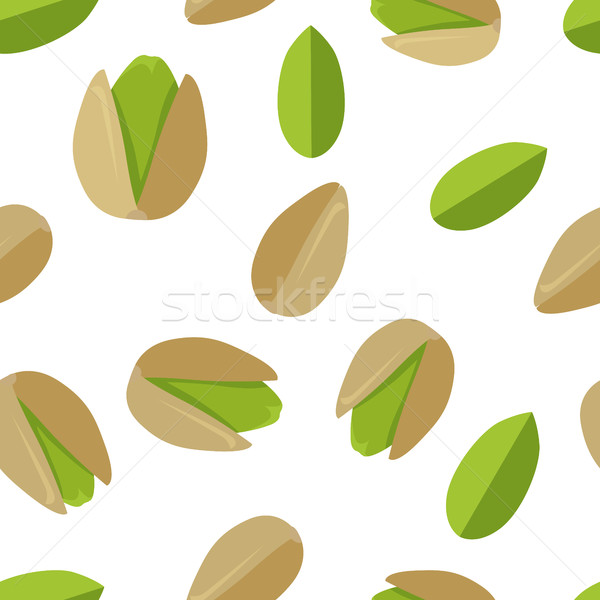 Pistachios Seamless Pattern Vector in Flat Design. Stock photo © robuart