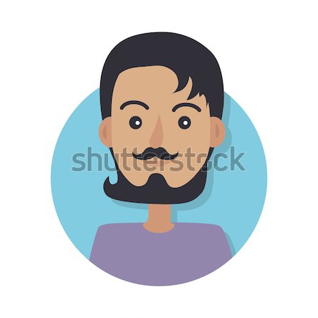 Adam yüz duygusal vektör simgesi stil ikon Stok fotoğraf © robuart