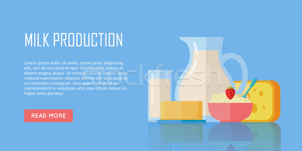 Tradycyjny mleka produkcji banner inny Zdjęcia stock © robuart
