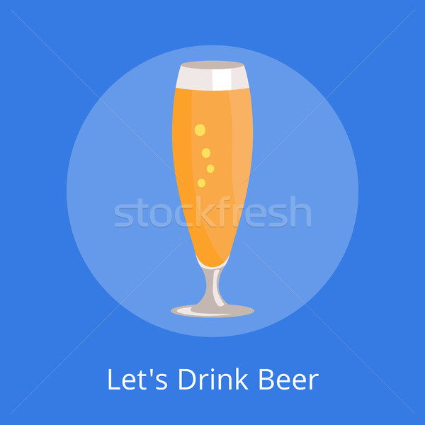Lets Drink Beer Icon Pilsner Glass Beer Isolated Stock photo © robuart