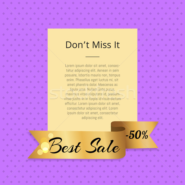 Don t Miss it Best Sale 50 Off Poster with Ribbon Stock photo © robuart