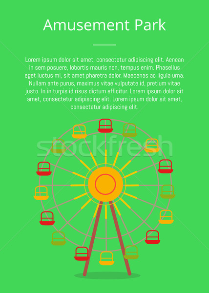 Amusement Park Poster Attraction, Ferris Wheel Stock photo © robuart
