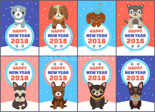 Stock photo: Happy New Year 2018 Congrats Vector Illustration