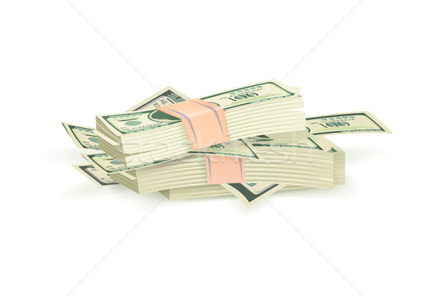 Bundle of Green Dollar Bills Vector Illustration Stock photo © robuart