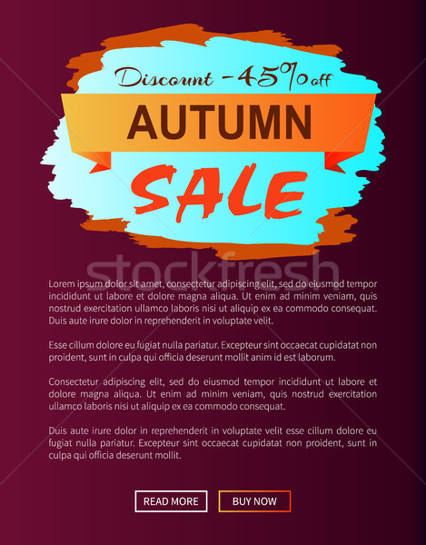 Autumn Discount -45 clearance with Icon on Poster Stock photo © robuart