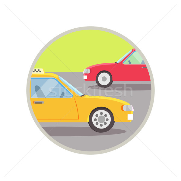 City Transport Taxi Icon Vector Illustration Stock photo © robuart