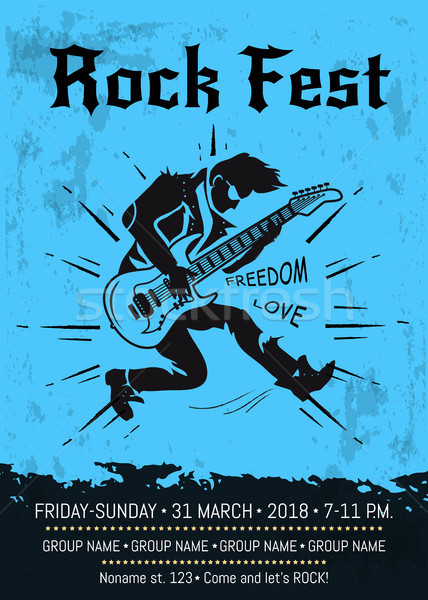 Rock Fest Event Announcement Poster Design Stock photo © robuart