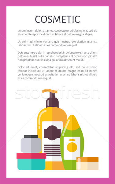 Cosmetic Card, Various Vials Vector Illustration Stock photo © robuart