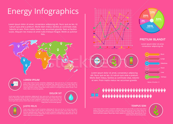 ストックフォト: エネルギー · インフォグラフィック · ピンク · 文字 · ポスター · 情報