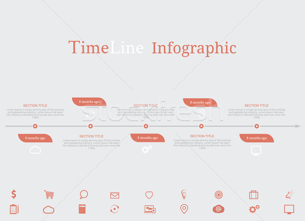 Idővonal infografika diagram szöveg hónapok szett Stock fotó © robuart