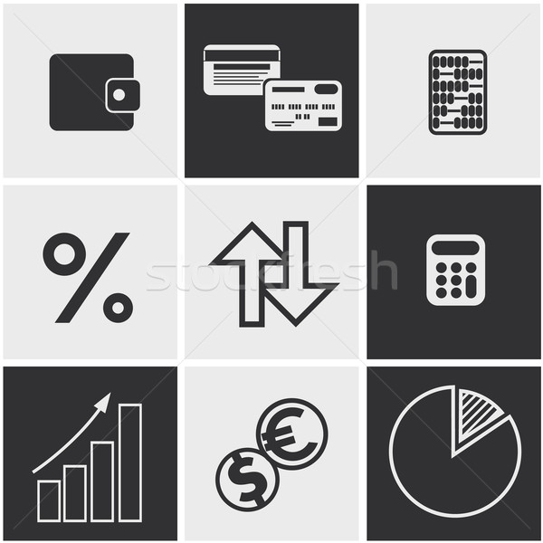 Money, finance, banking icons set Stock photo © robuart