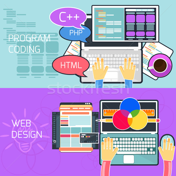 Program coding and web design Stock photo © robuart