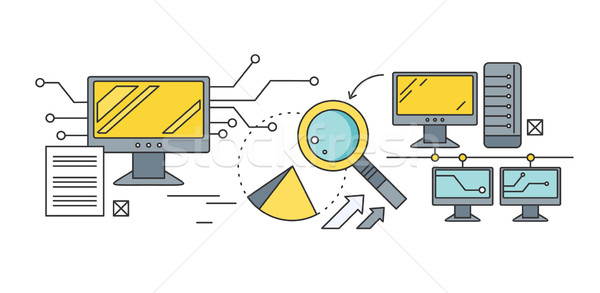 Foto stock: Analítico · análisis · desarrollo · inicio · diagrama