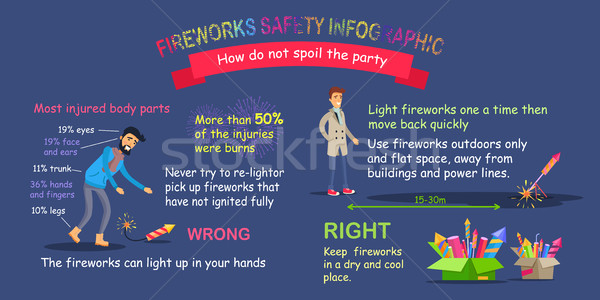 Tűzijáték biztonság infografika távolság nem buli Stock fotó © robuart
