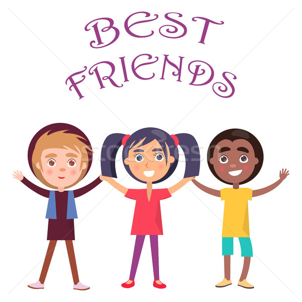 Best Friends Celebrate Holiday for Children Vector Stock photo © robuart