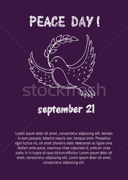 Dove of Peace With Twig Vector Illustration Poster Stock photo © robuart