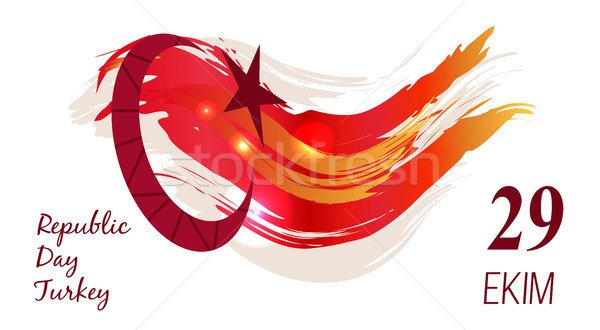 Törökország köztársaság nap poszter színes hagyományos Stock fotó © robuart