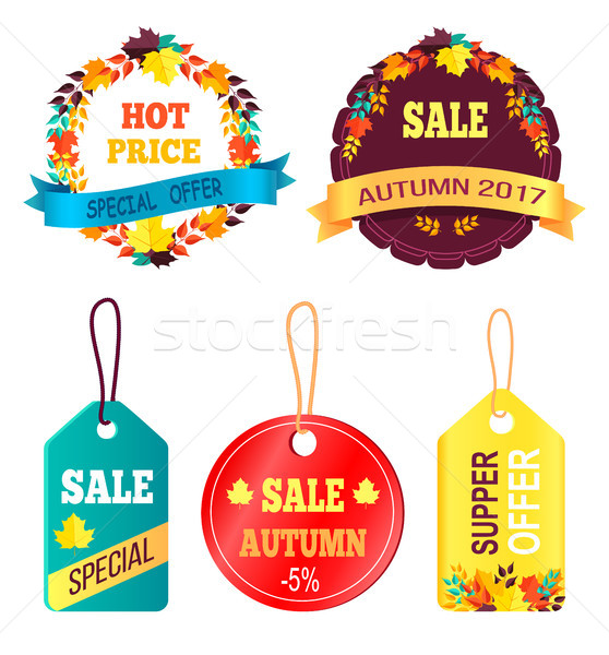 Super Offer with Discounts Autumn foliage vector Stock photo © robuart
