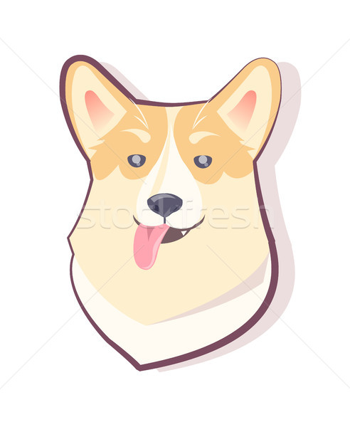 Foto stock: Perro · emoticon · astuto · cachorro · icono