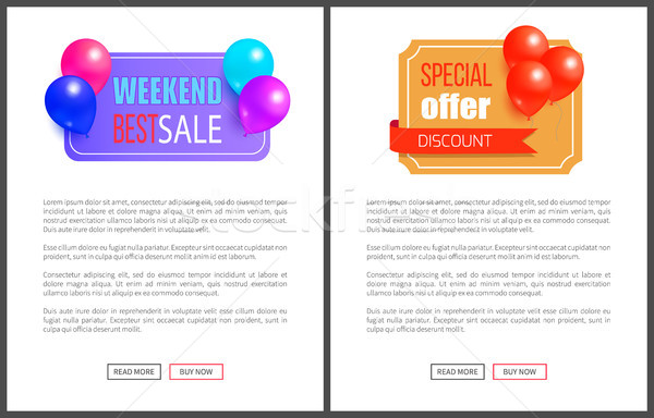 Special Discount Weekend Sale Best Balloons Label Stock photo © robuart