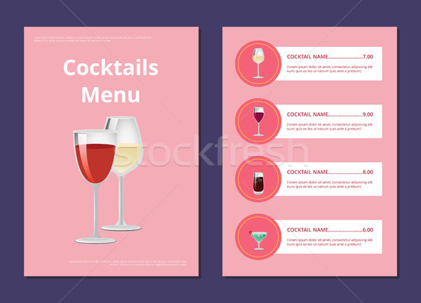 Koktajl menu reklama plakat ceny Zdjęcia stock © robuart