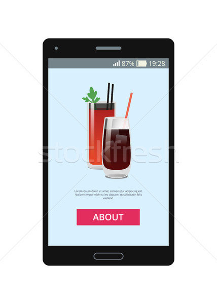 Online Order Poster with Bloody Mary and Whiskey Stock photo © robuart