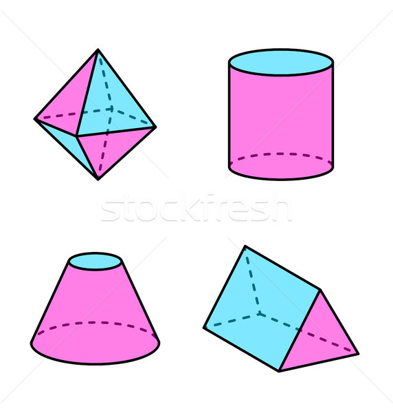Octahedron and Triangular Prism Vector Illustration Stock photo © robuart