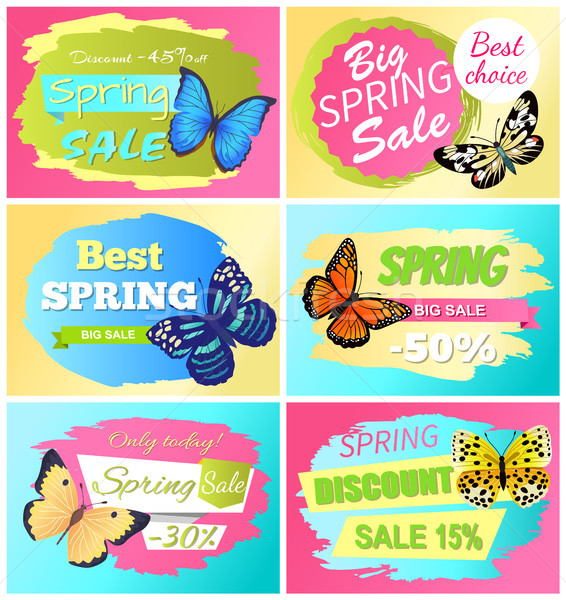 Best Choice Big Spring Sale Labels Set Butterflies Stock photo © robuart